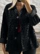 Leopard Matte Leather Jacket-25506/Black