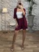 Casual Kimono Shorts Set/Burgundy2