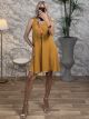 Oversized Necklace Mini Dress/Mustard