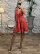 Silk Mini Openback Dress-Gold Flowers-2514/N5