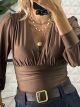 Elastic Bodysuit Monochrome/Chocolat
