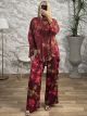 Oversized Shirt GoldenThread Set/Burgundy