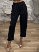 Viscose Pants-Gold Buttons/Black