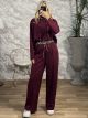 Viscose Double Waistband Set-3155/Burgundy