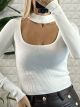 Knitted Top Choker/White