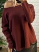 Soft Elastic Sweater-9065/Burgundy