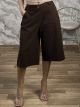Wide Cotton Long Shorts-2404/Chocolat
