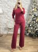 Rhinestones Knitted Semi-TN Set/Burgundy