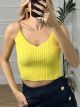 Chain Knitted Top/Yellow