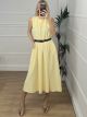 Sleeveless Pockets Dress/Yellow