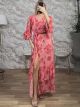 SilverThread Ruffled Maxi Dress-Floral-5939/Pink