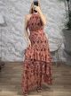 HalterNeck GoldenThread Maxi Dress-6398/Ecai