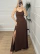 Backless Bow Dress/Chocolat