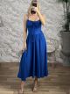 Viscose Mono Midi Dress/Royal Blue