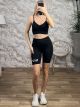 Athletic Top&Biker Leggings Set-126/Black