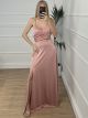 Maxi Elastic Dress Open/Pink