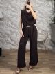 Shoulder Pads & Belt Jumpsuit/Chocolat