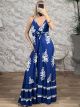 Viscose Deep WrapBust Maxi Dress-6062/Royal Blue