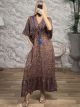Silk GoldPrint Maxi Dress-2628/N5