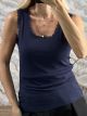 Lace Rip Elastic Top-33049/Navy Blue