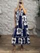 Viscose Sleeveless Maxi Dress NEW-2554/Navy Blue