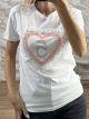 NUMBER 5 Strassed Cotton T-Shirt/White