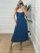 Midi Dress 3 Buttons/Petrol