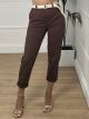 Cotton Braided Belt Pants/Chocolat