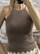 Knitted Top ZicZac Shoulders/Mocca