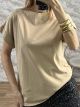 Strassed Cotton T-Shirt -43054/Beige