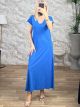 Cotton Mono Ve Maxi Dress-2676/Blue Royal