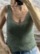 Knitted Lurex Top-8801/Green