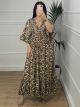Silk Dress-21-9/Brown