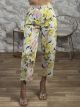 W-Floral Cotton Belt Pants-30749/Yellow