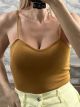Spaghetti Straps Cups Top-3085/Mustard