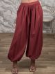 Wide Cotton Pants-96666/Coral