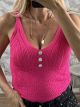 Strassed Button Knitted Top/Fux