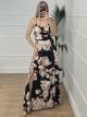 Backless Bow Dress Multi Print/N5