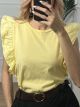 Cotton Ruffle T-shirt/Yellow