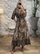 Maxi Leopard Buttons Dress/N2