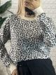 Oversized Leopard Sweater/White