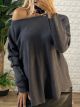 Soft Elastic Sweater-9065/Grey