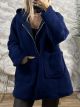 Oversized Hood Zipper Cardigan-23031/Blue