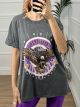 Stonewashed T-shirt/Purple Eagle