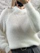 Mohair Buttons Knitted Top/White