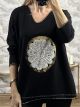 Crochet Sweatshirt/Black