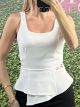 Peplum Chain Top/White