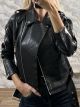 Ζippers Leather Jacket-5891/Black