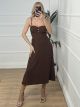 Midi Dress 3 Buttons/Chocolat