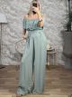 Viscose Ruffled Belt Jumpsuit/Veraman